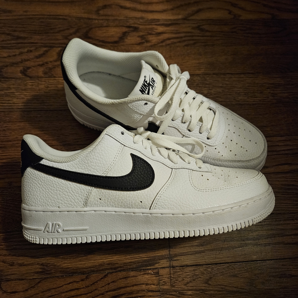 Nike Air Force 1 White and Black Shoes